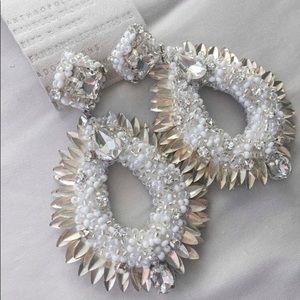 Punk Glam Bridal Chandelier Earrings